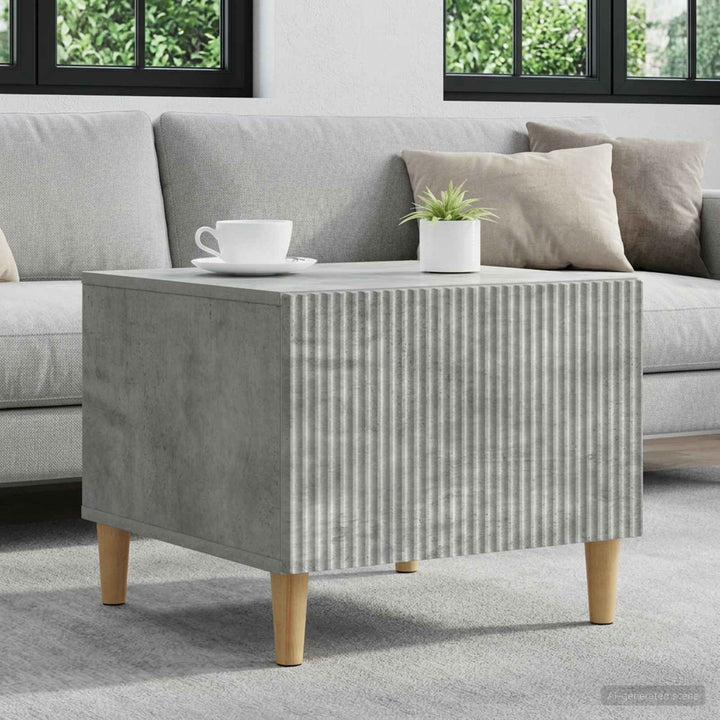 Sofabord med skuffe Betongrå 49 x 50 x 40 cm Konstrueret træ