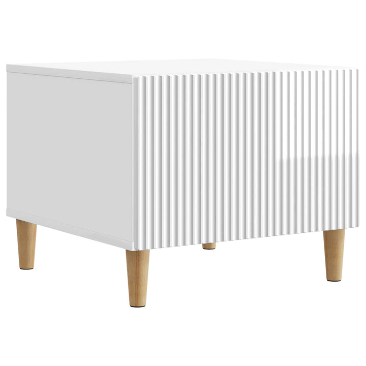 Sofabord Hvid højglans 49 x 50 x 40 cm Konstrueret træ