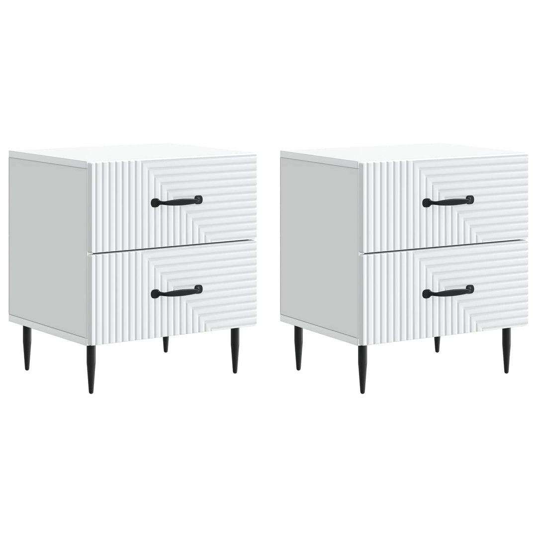 Natskab 2 pcs Hvid 43 x 34,5 x 47,5 cm Konstrueret træ