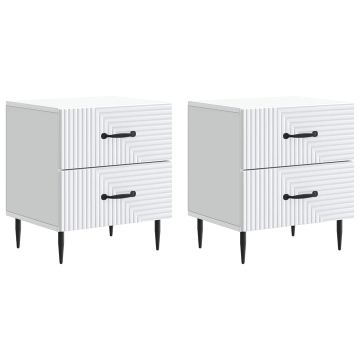 Natskab 2 pcs Hvid 43 x 34,5 x 47,5 cm Konstrueret træ