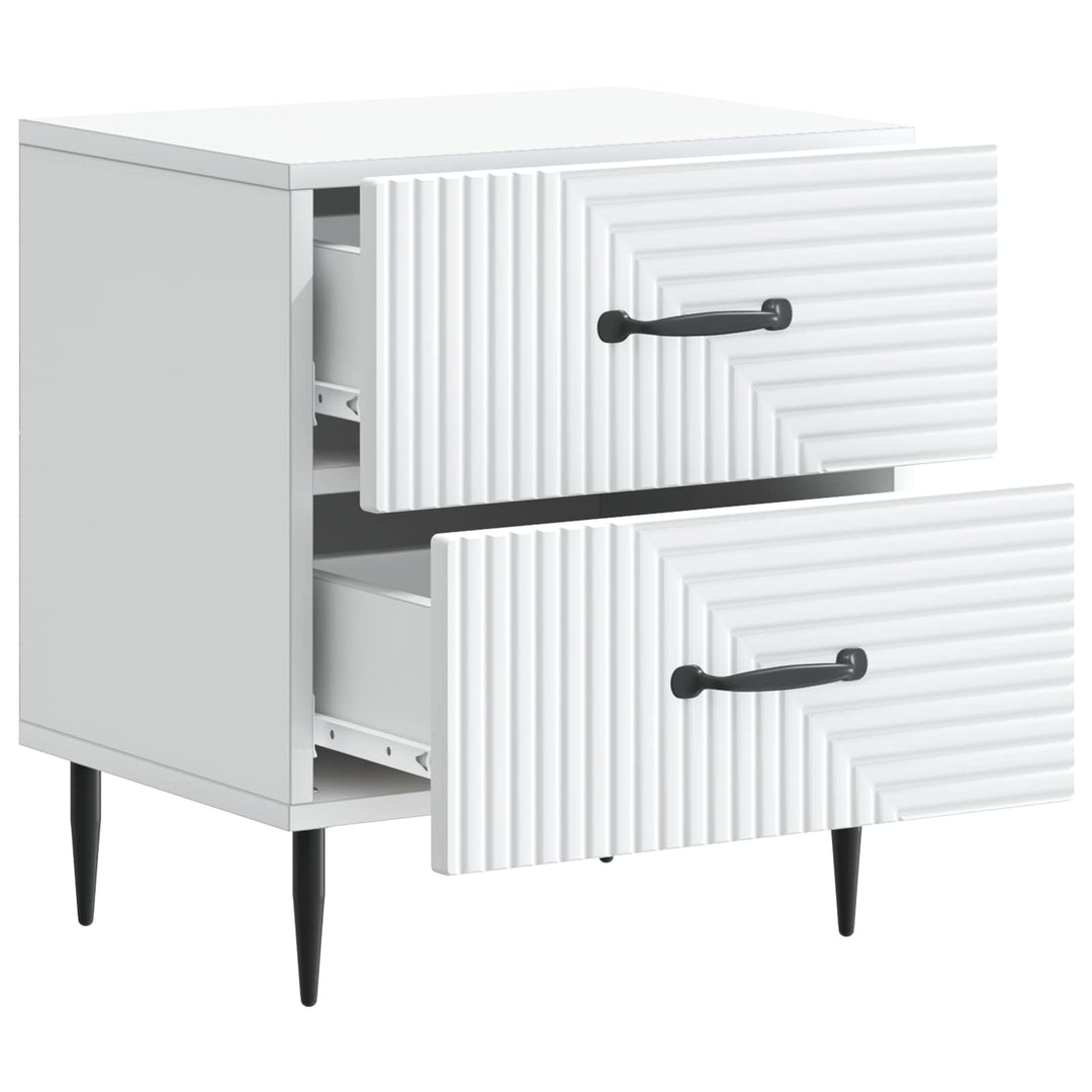 Natskab 2 pcs Hvid 43 x 34,5 x 47,5 cm Konstrueret træ