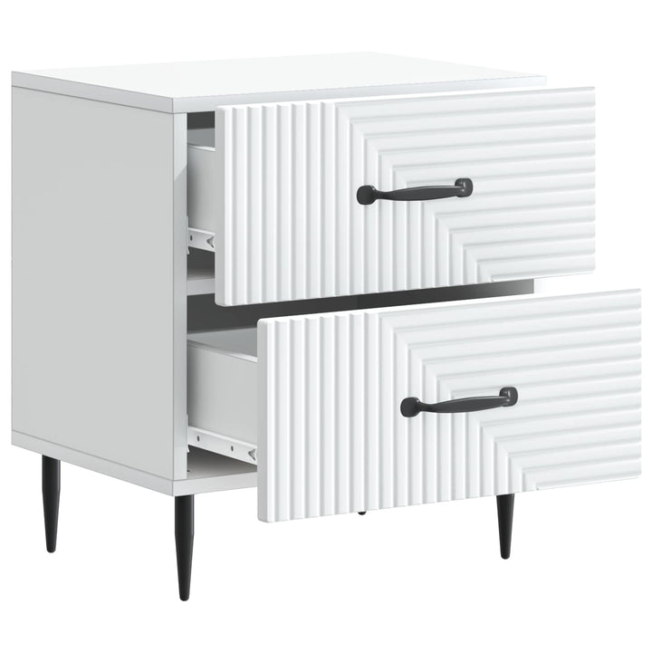 Natskab 2 pcs Hvid 43 x 34,5 x 47,5 cm Konstrueret træ