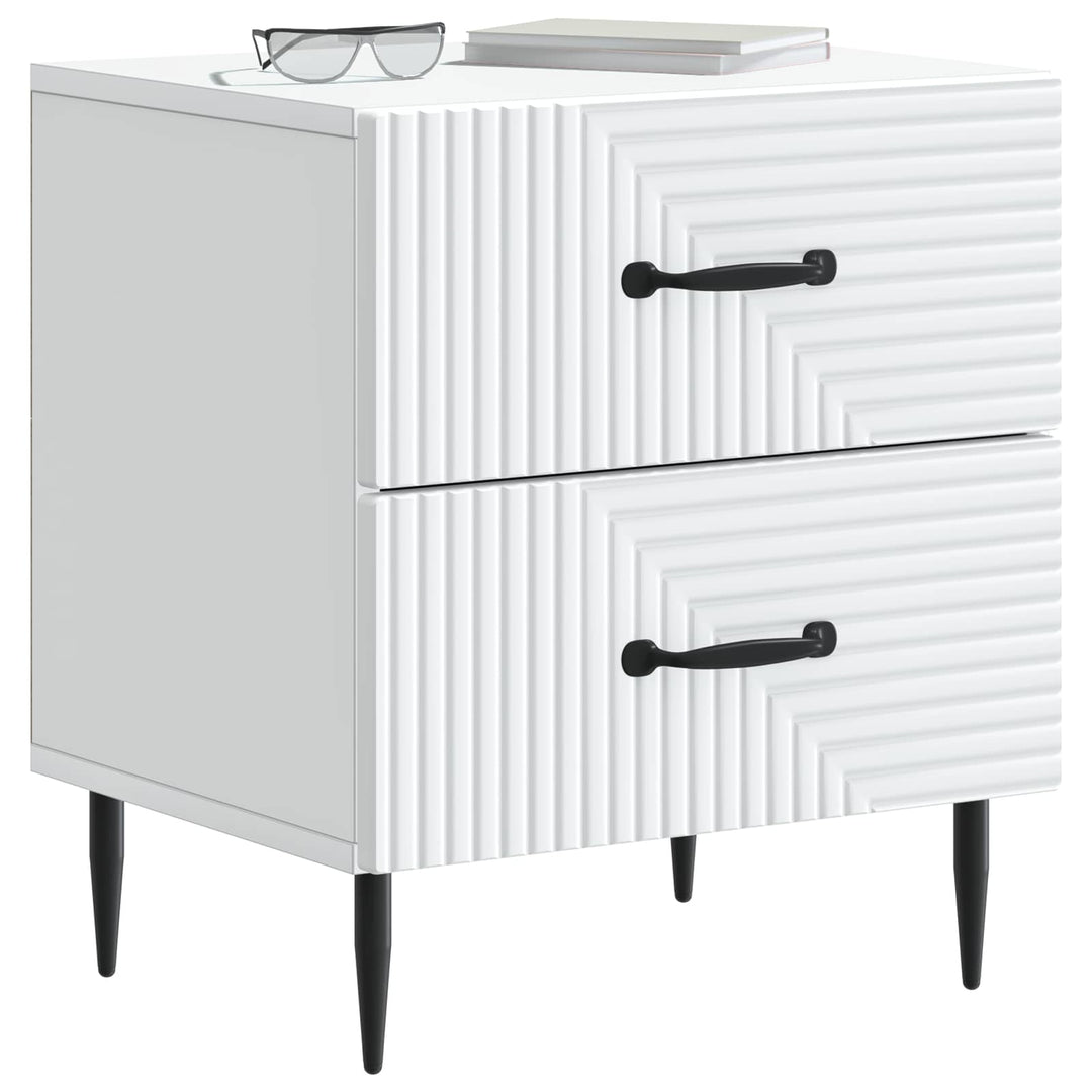 Natskab 2 pcs Hvid 43 x 34,5 x 47,5 cm Konstrueret træ