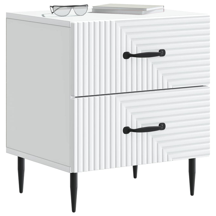 Natskab 2 pcs Hvid 43 x 34,5 x 47,5 cm Konstrueret træ