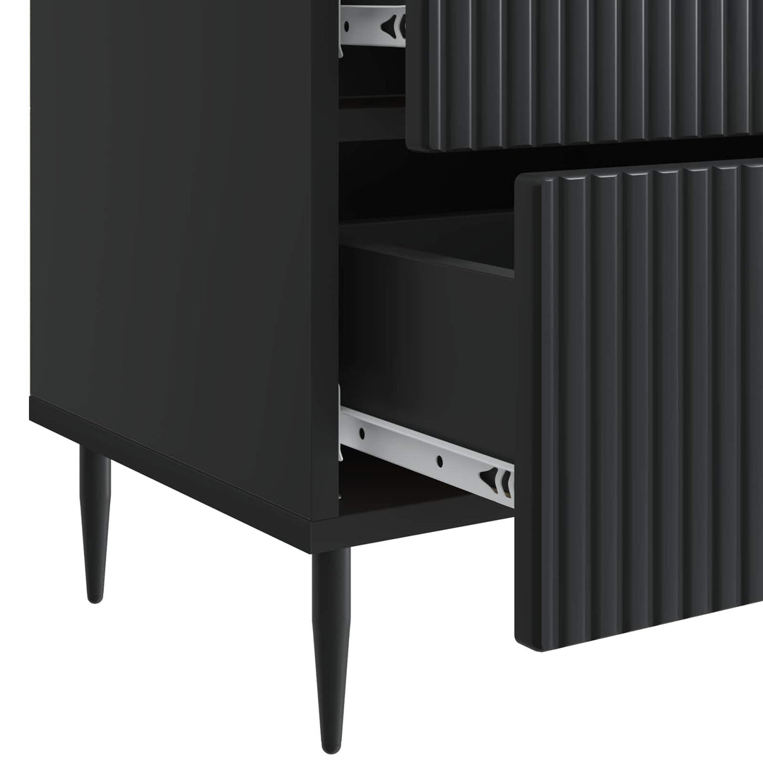 Natskab 2 pcs Sort 43 x 34,5 x 47,5 cm Konstrueret træ