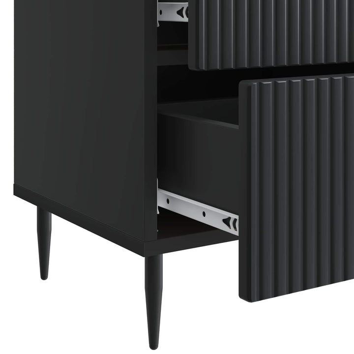 Natskab 2 pcs Sort 43 x 34,5 x 47,5 cm Konstrueret træ