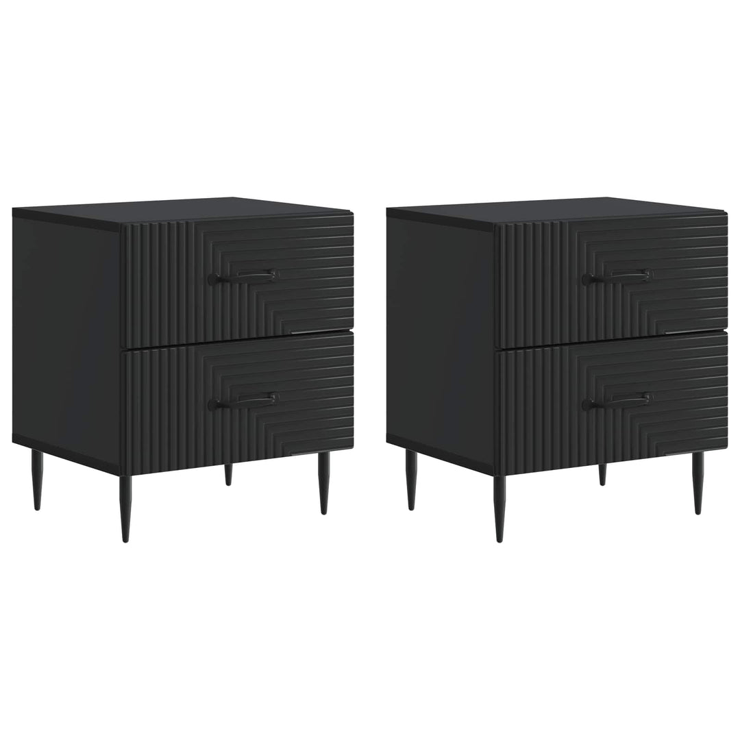 Natskab 2 pcs Sort 43 x 34,5 x 47,5 cm Konstrueret træ