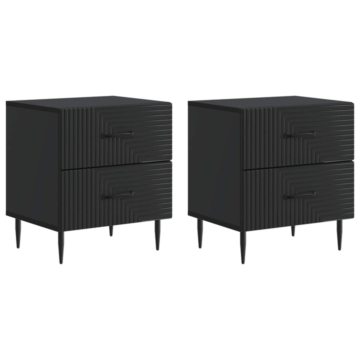 Natskab 2 pcs Sort 43 x 34,5 x 47,5 cm Konstrueret træ