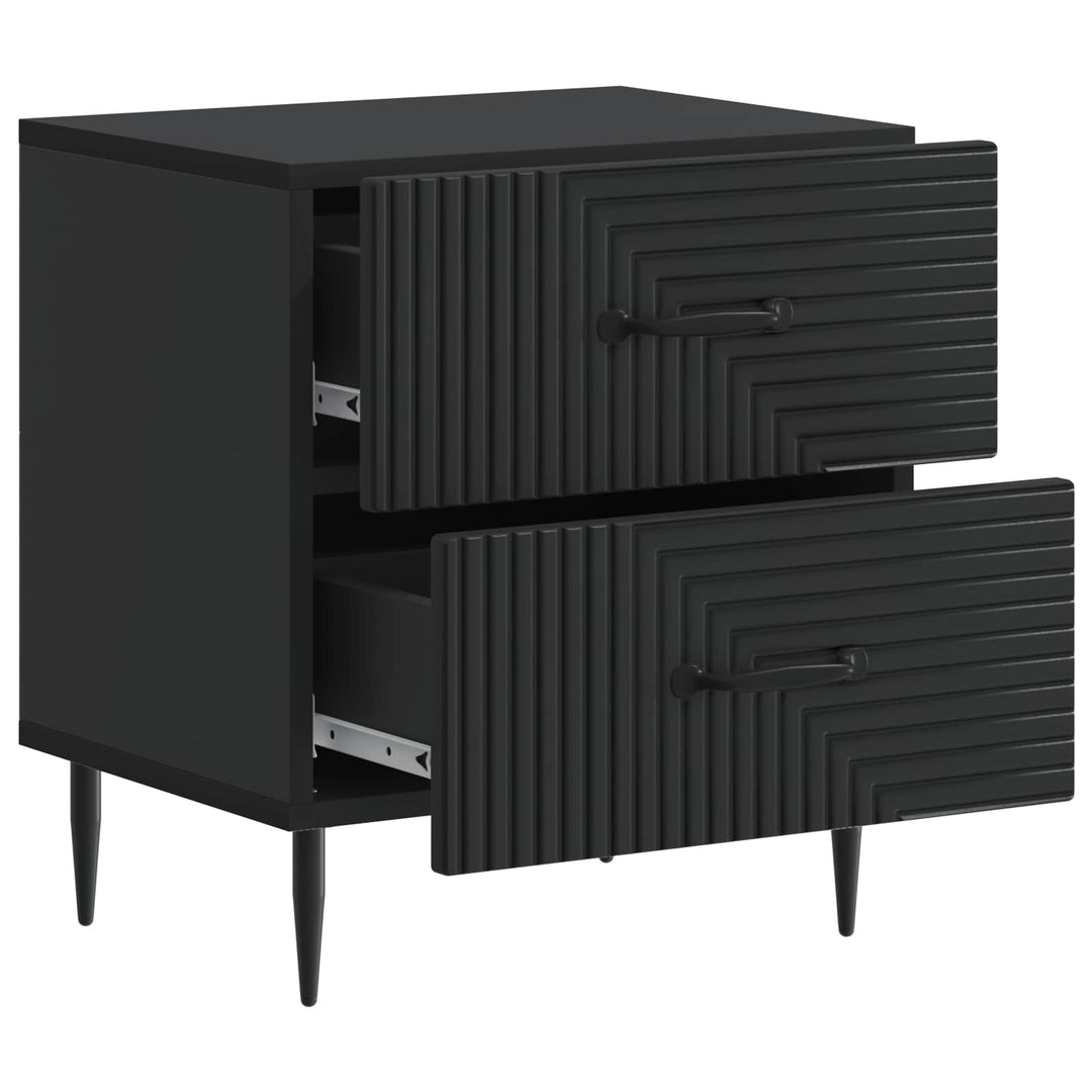 Natskab 2 pcs Sort 43 x 34,5 x 47,5 cm Konstrueret træ