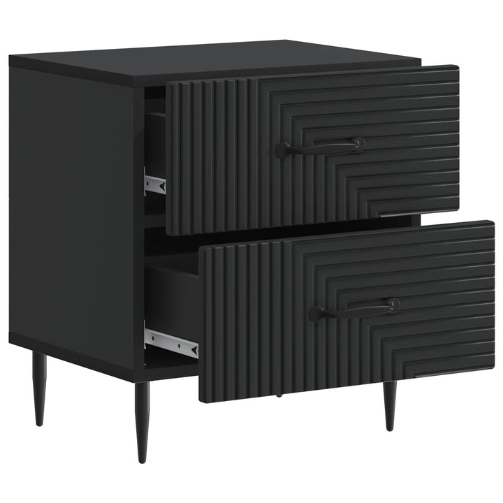 Natskab 2 pcs Sort 43 x 34,5 x 47,5 cm Konstrueret træ