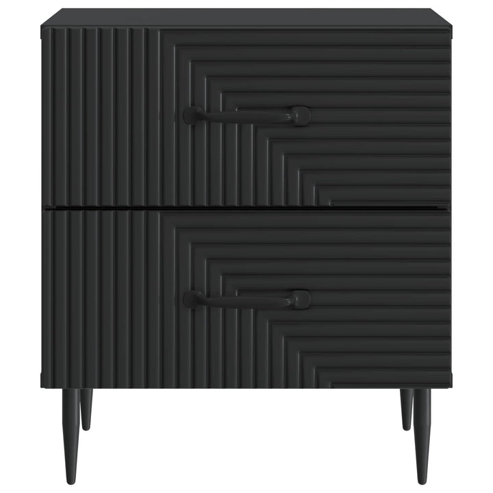 Natskab 2 pcs Sort 43 x 34,5 x 47,5 cm Konstrueret træ