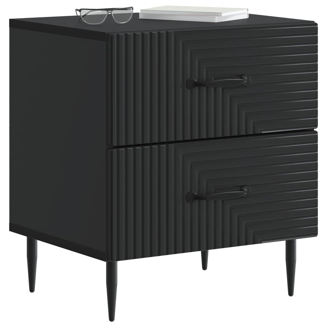 Natskab 2 pcs Sort 43 x 34,5 x 47,5 cm Konstrueret træ