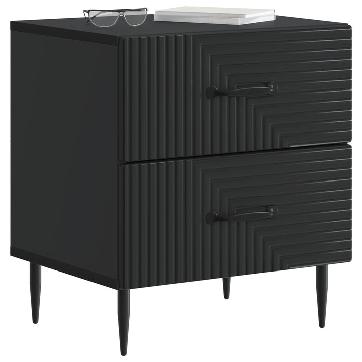 Natskab 2 pcs Sort 43 x 34,5 x 47,5 cm Konstrueret træ