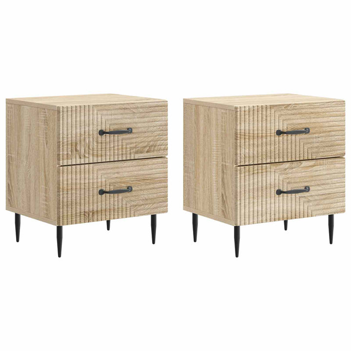 Natskab 2 pcs Sonoma-eg 43 x 34,5 x 47,5 cm Konstrueret træ