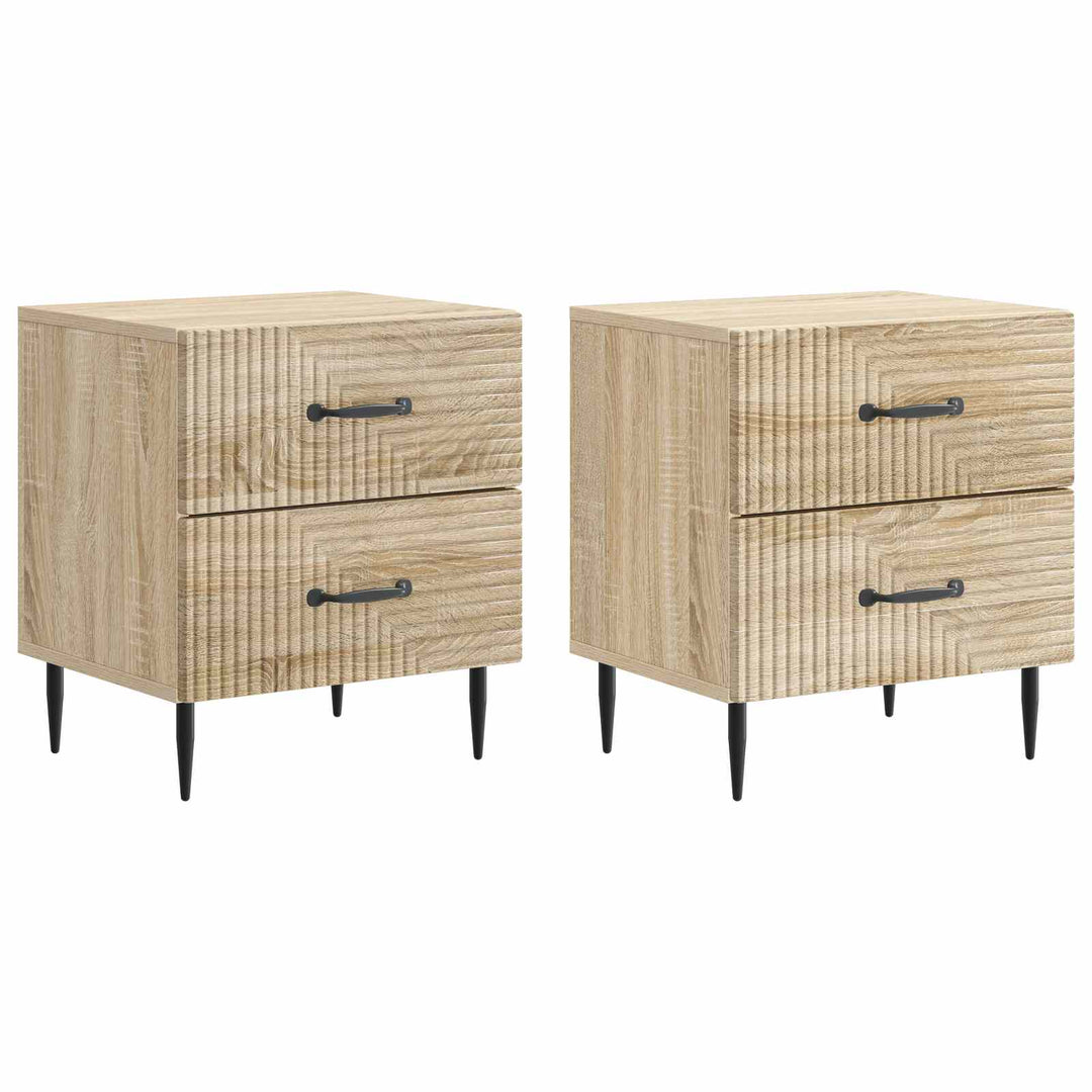Natskab 2 stk. Sonoma-eg 43 x 34,5 x 47,5 cm Konstrueret træ