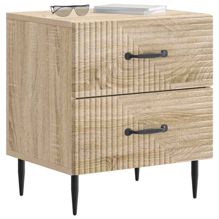 Natskab 2 pcs Sonoma-eg 43 x 34,5 x 47,5 cm Konstrueret træ