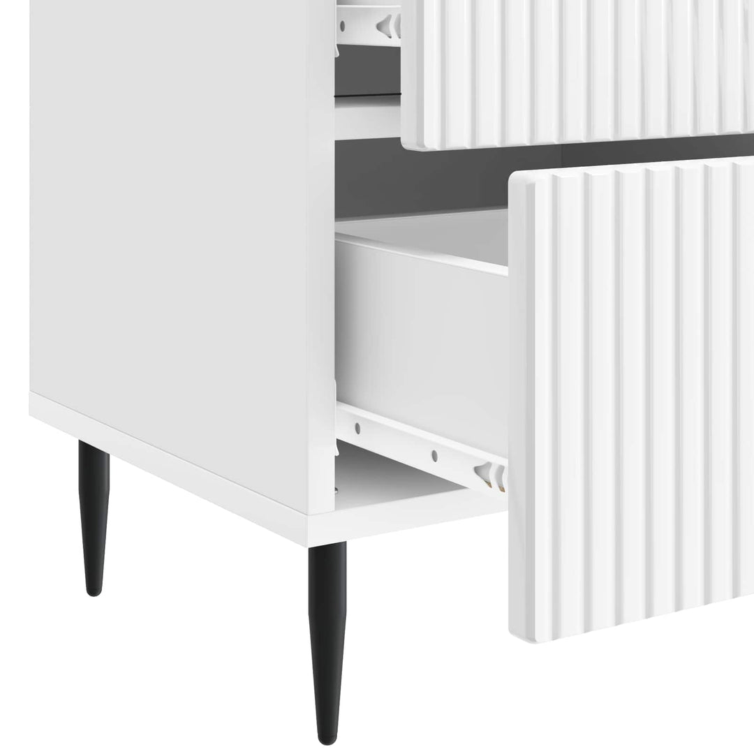 Natskab 2 pcs Hvid højglans 43 x 34,5 x 47,5 cm Konstrueret træ
