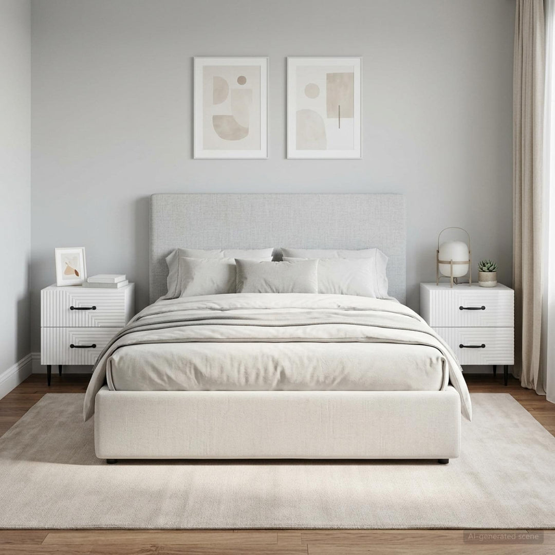 Natskab 2 pcs Hvid højglans 43 x 34,5 x 47,5 cm Konstrueret træ