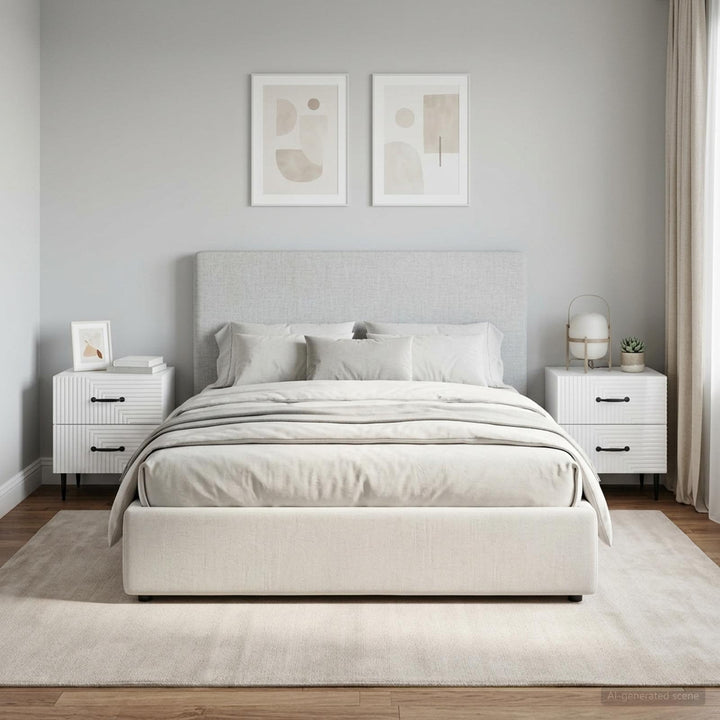 Natskab 2 pcs Hvid højglans 43 x 34,5 x 47,5 cm Konstrueret træ