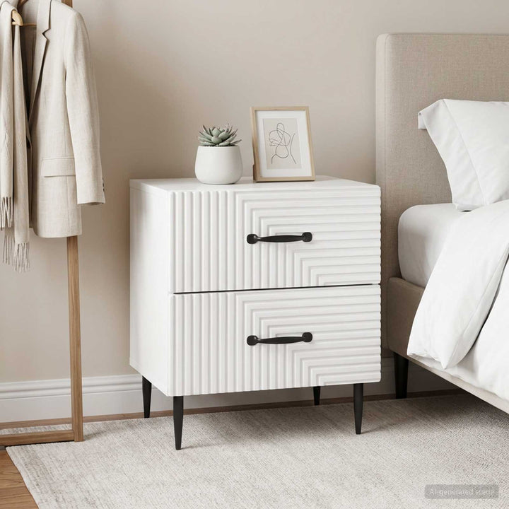 Natskab 2 pcs Hvid højglans 43 x 34,5 x 47,5 cm Konstrueret træ