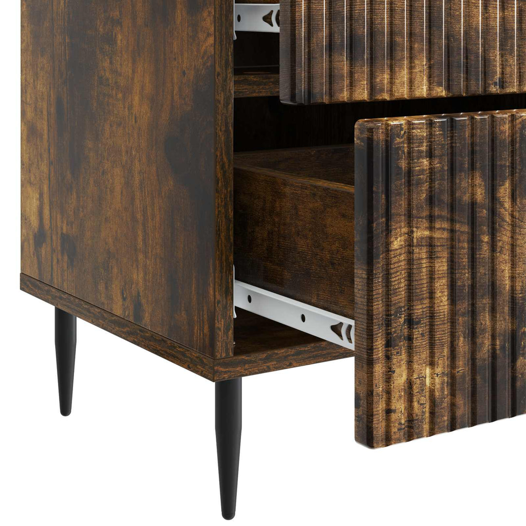 Natskab 2 pcs Røget eg 43 x 34,5 x 47,5 cm Konstrueret træ