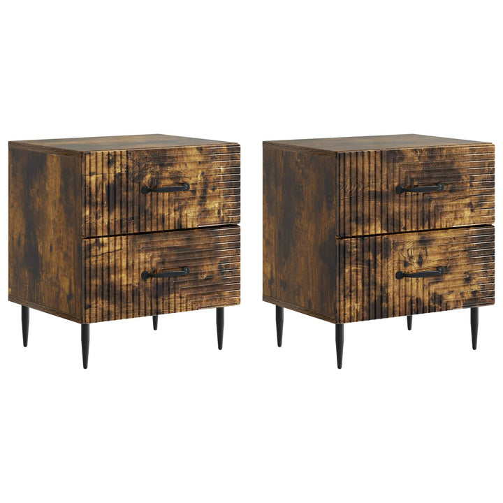 Natskab 2 pcs Røget eg 43 x 34,5 x 47,5 cm Konstrueret træ