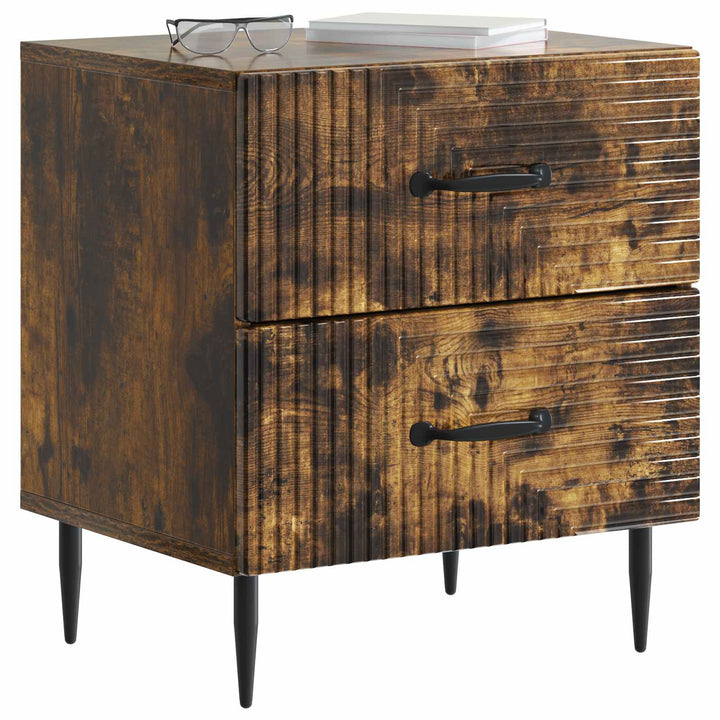 Natskab 2 pcs Røget eg 43 x 34,5 x 47,5 cm Konstrueret træ