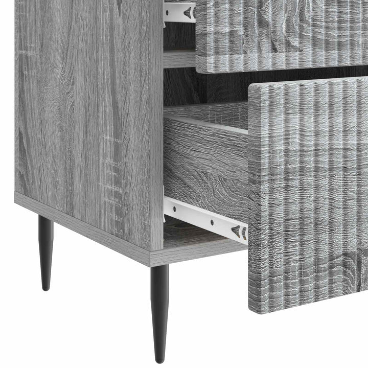 Natskab 2 pcs Grå sonoma-eg 43 x 34,5 x 47,5 cm Konstrueret træ