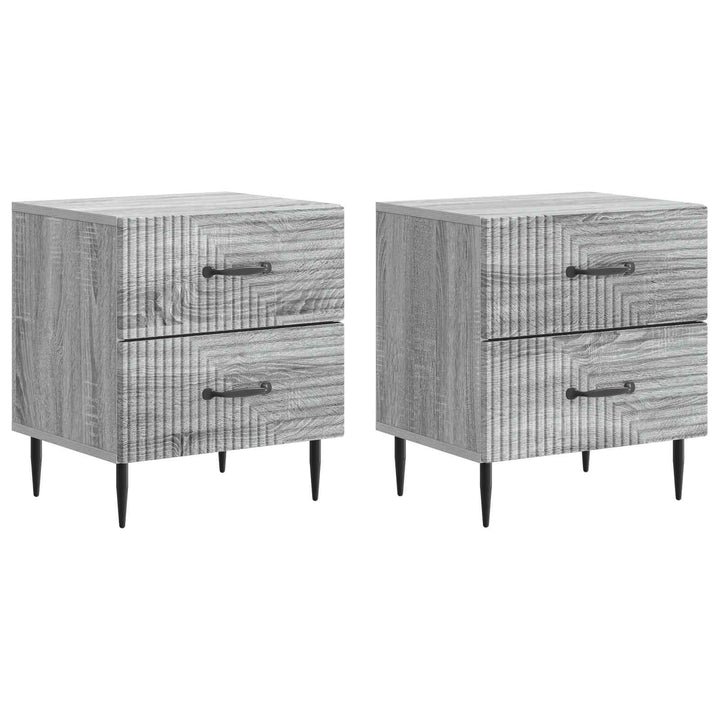 Natskab 2 pcs Grå sonoma-eg 43 x 34,5 x 47,5 cm Konstrueret træ