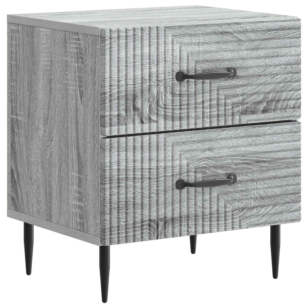 Natskab 2 pcs Grå sonoma-eg 43 x 34,5 x 47,5 cm Konstrueret træ