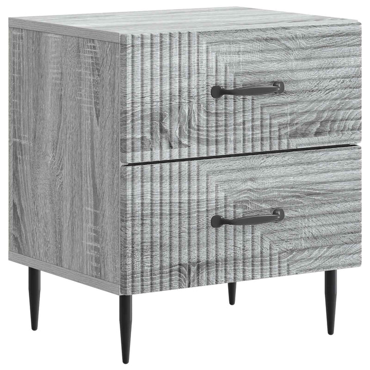 Natskab 2 pcs Grå sonoma-eg 43 x 34,5 x 47,5 cm Konstrueret træ