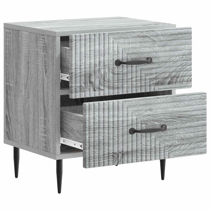 Natskab 2 pcs Grå sonoma-eg 43 x 34,5 x 47,5 cm Konstrueret træ
