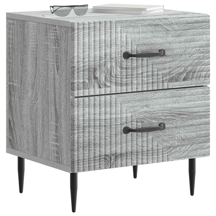 Natskab 2 pcs Grå sonoma-eg 43 x 34,5 x 47,5 cm Konstrueret træ