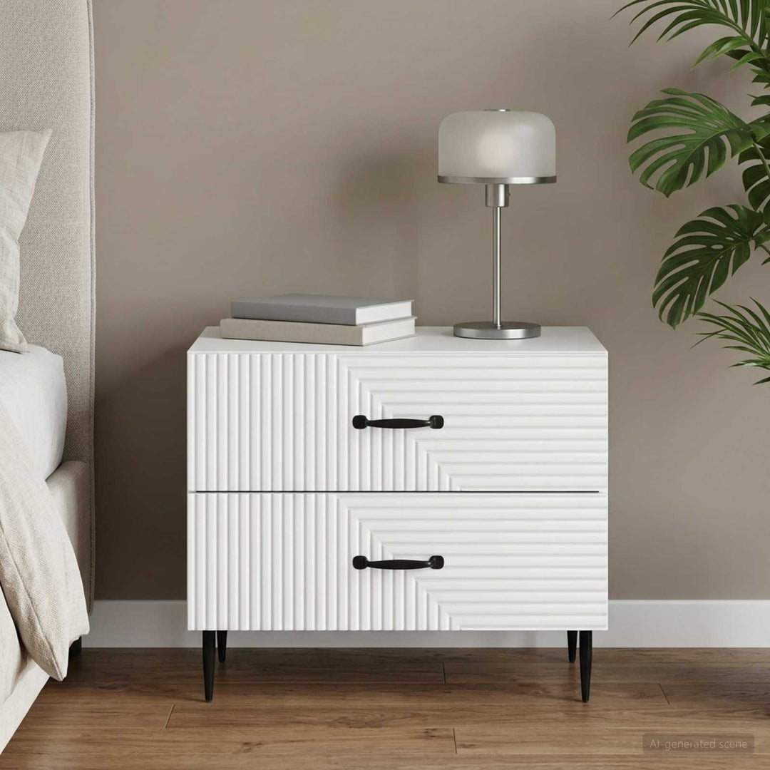 Natskab med skuffe Hvid 62 x 34,5 x 47,5 cm Konstrueret træ