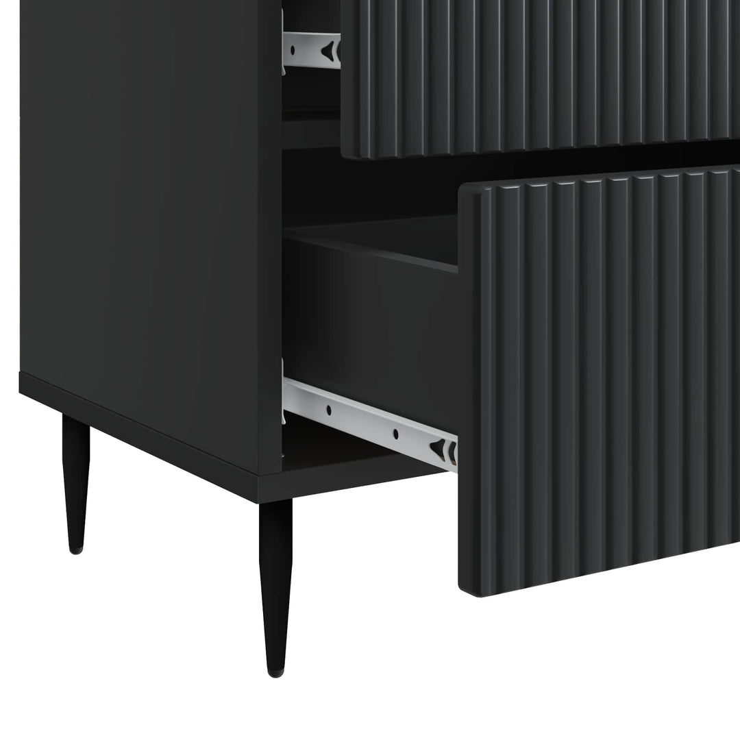 Natskab med skuffe Sort 62 x 34,5 x 47,5 cm Konstrueret træ