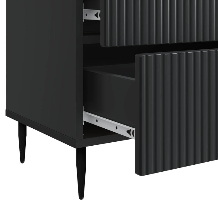 Natskab med skuffe Sort 62 x 34,5 x 47,5 cm Konstrueret træ