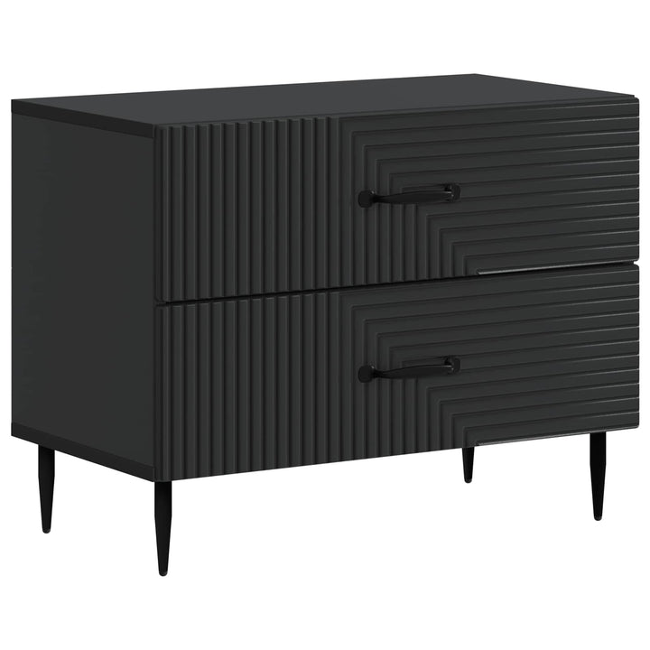 Natskab med skuffe Sort 62 x 34,5 x 47,5 cm Konstrueret træ