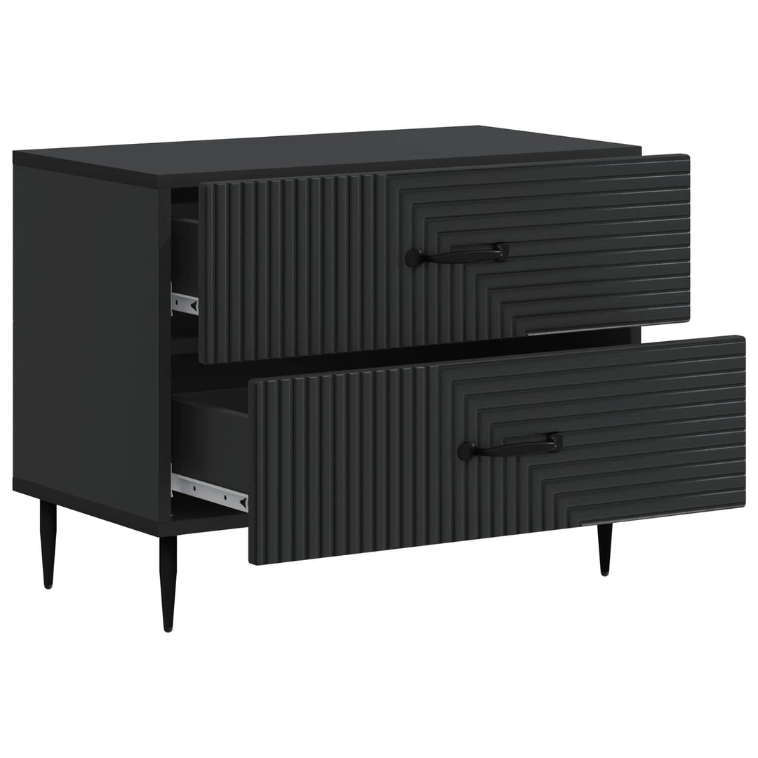 Natskab med skuffe Sort 62 x 34,5 x 47,5 cm Konstrueret træ