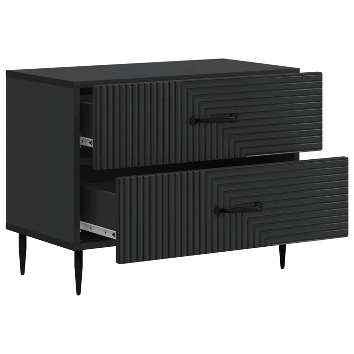 Natskab med skuffe Sort 62 x 34,5 x 47,5 cm Konstrueret træ