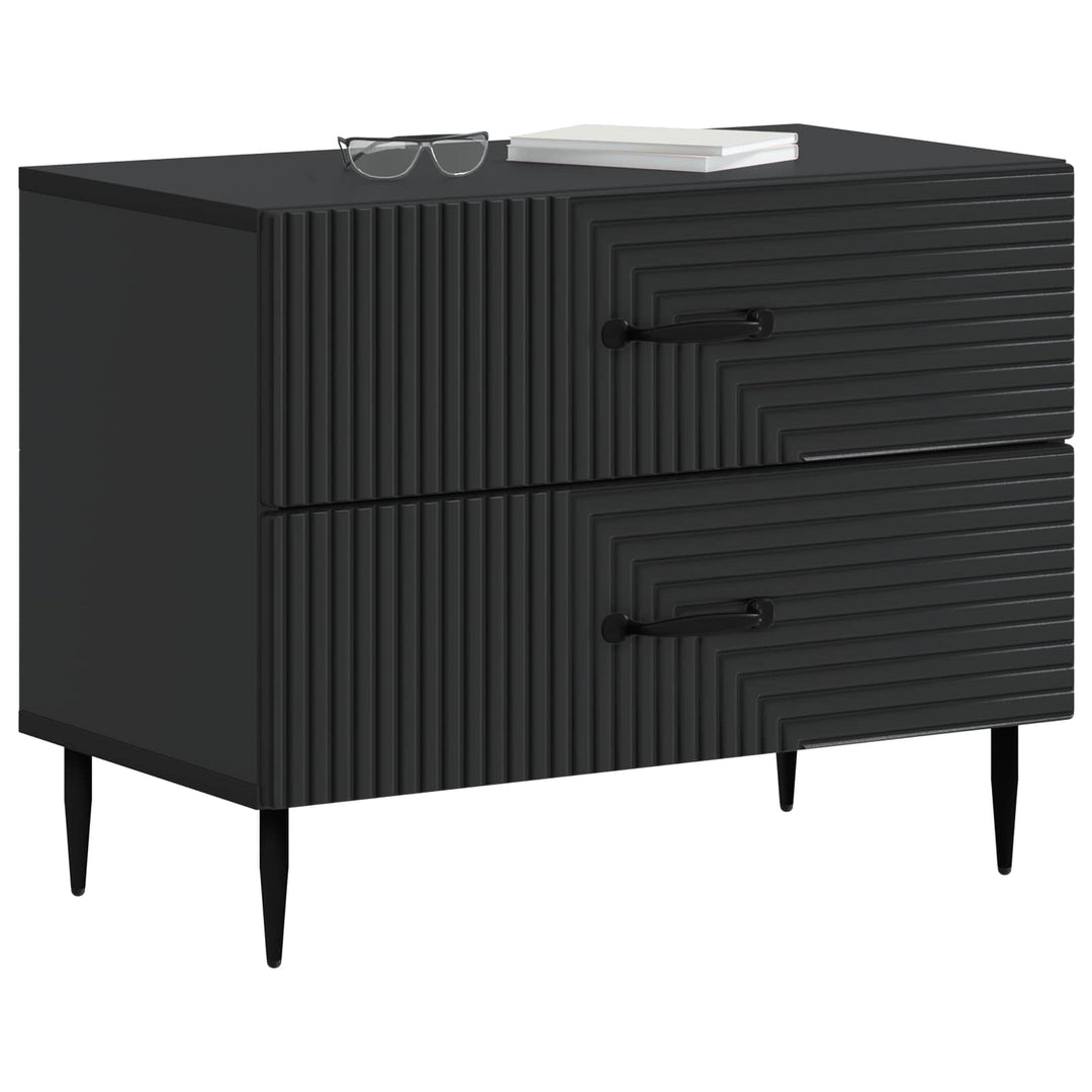 Natskab med skuffe Sort 62 x 34,5 x 47,5 cm Konstrueret træ