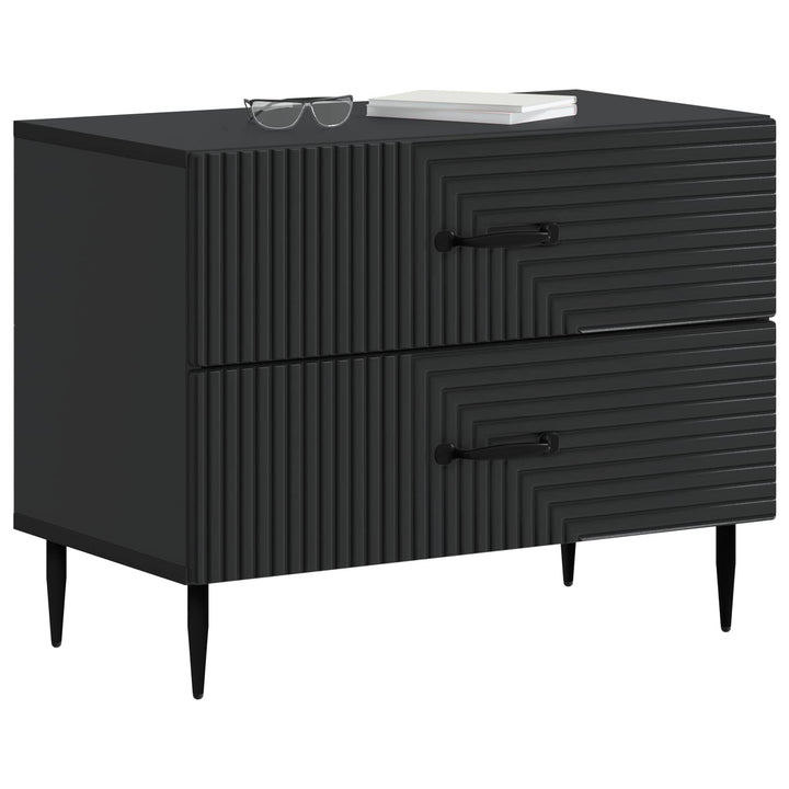 Natskab med skuffe Sort 62 x 34,5 x 47,5 cm Konstrueret træ