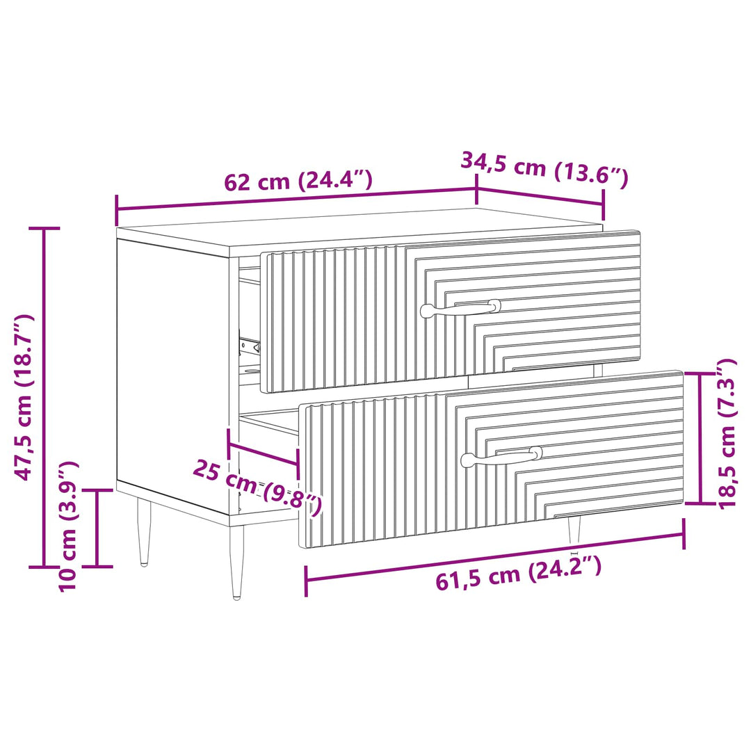 Natskab Sonoma-eg 62 x 34,5 x 47,5 cm Konstrueret træ