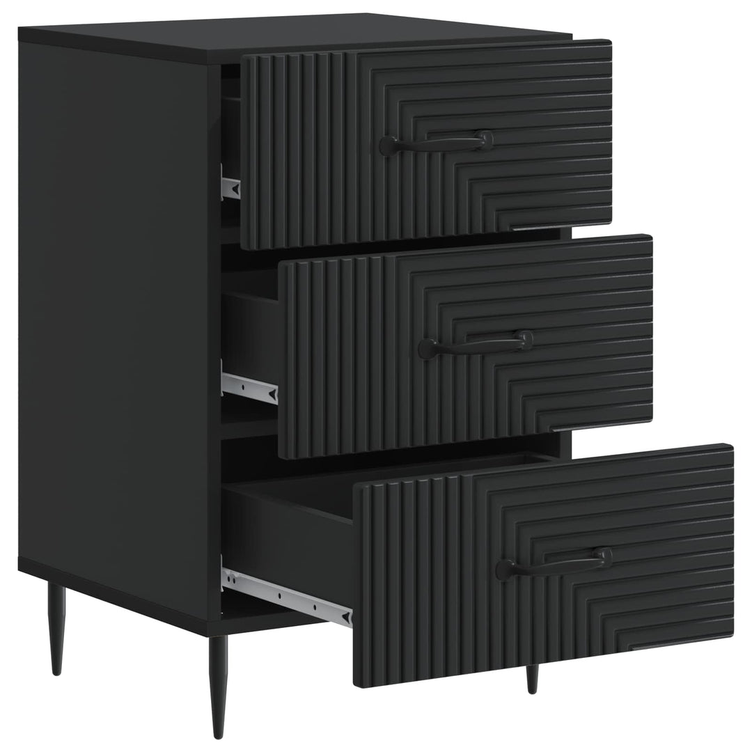 Natskab med skuffe Sort 43 x 41 x 66,5 cm Konstrueret træ