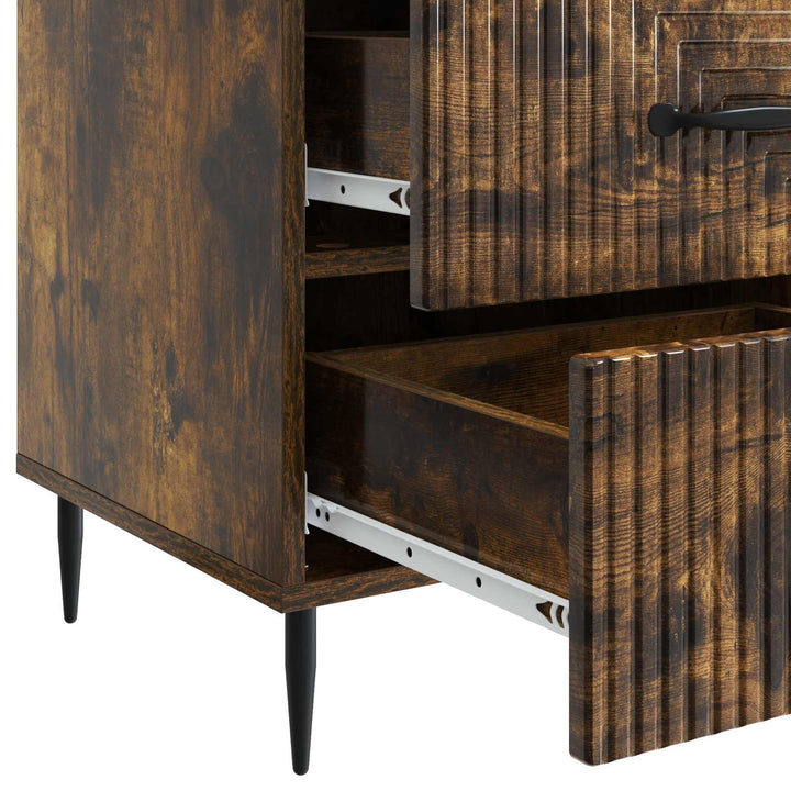 Natskab med skuffe Røget eg 43 x 41 x 66,5 cm Konstrueret træ