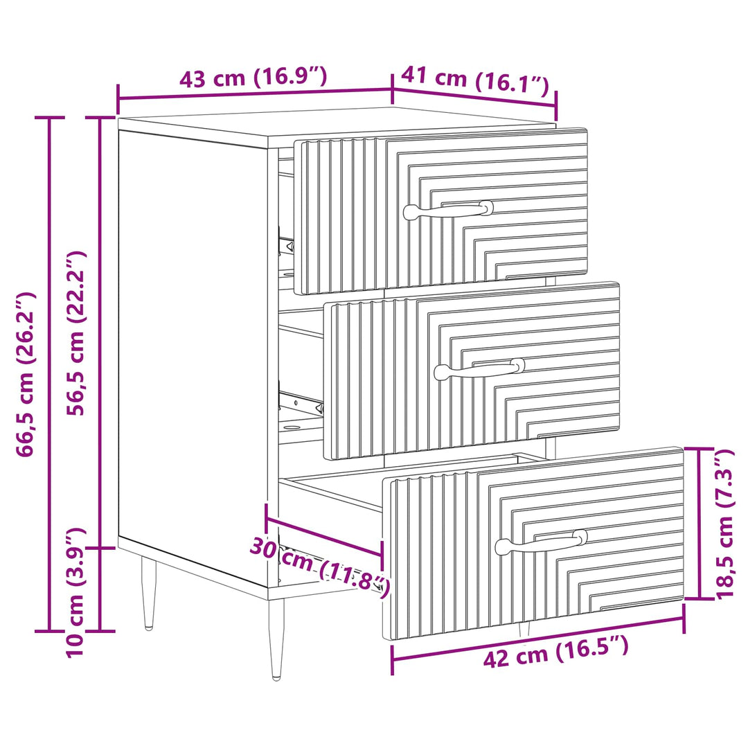 Natskab Artisan-eg 43 x 41 x 66,5 cm Konstrueret træ