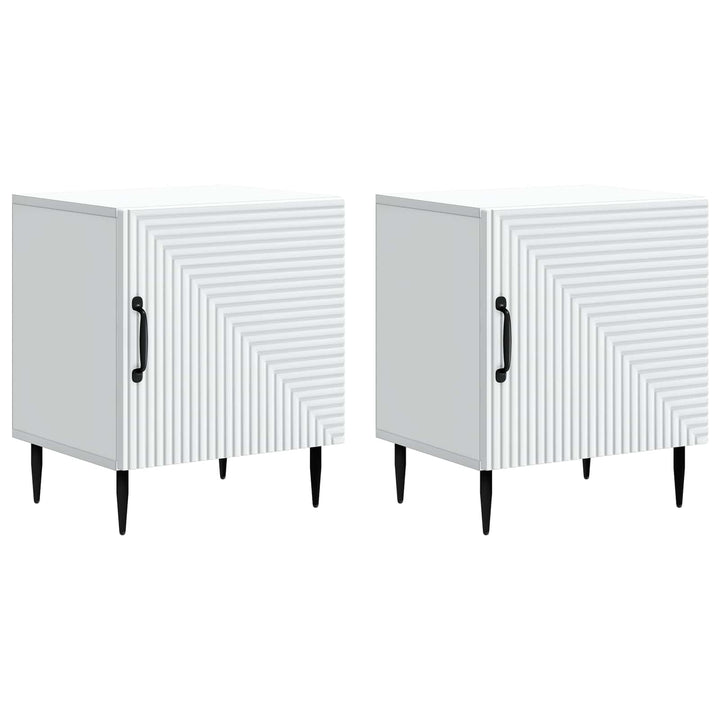 Natskab 2 pcs Hvid 43 x 34,5 x 50 cm Konstrueret træ