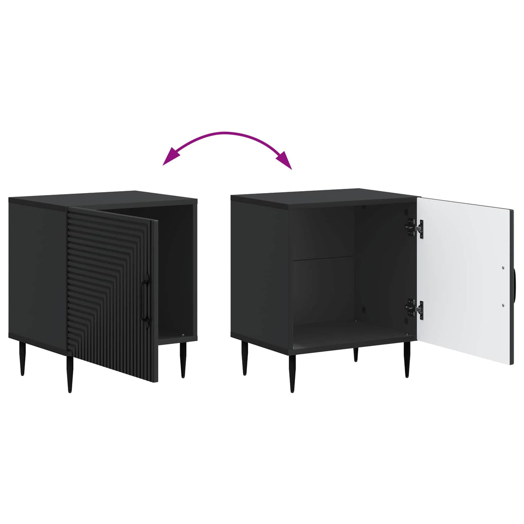 Natskab 2 pcs Sort 43 x 34,5 x 50 cm Konstrueret træ