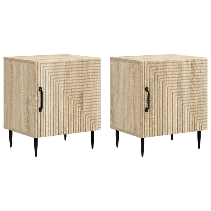 Natskab 2 pcs Sonoma-eg 43 x 34,5 x 50 cm Konstrueret træ