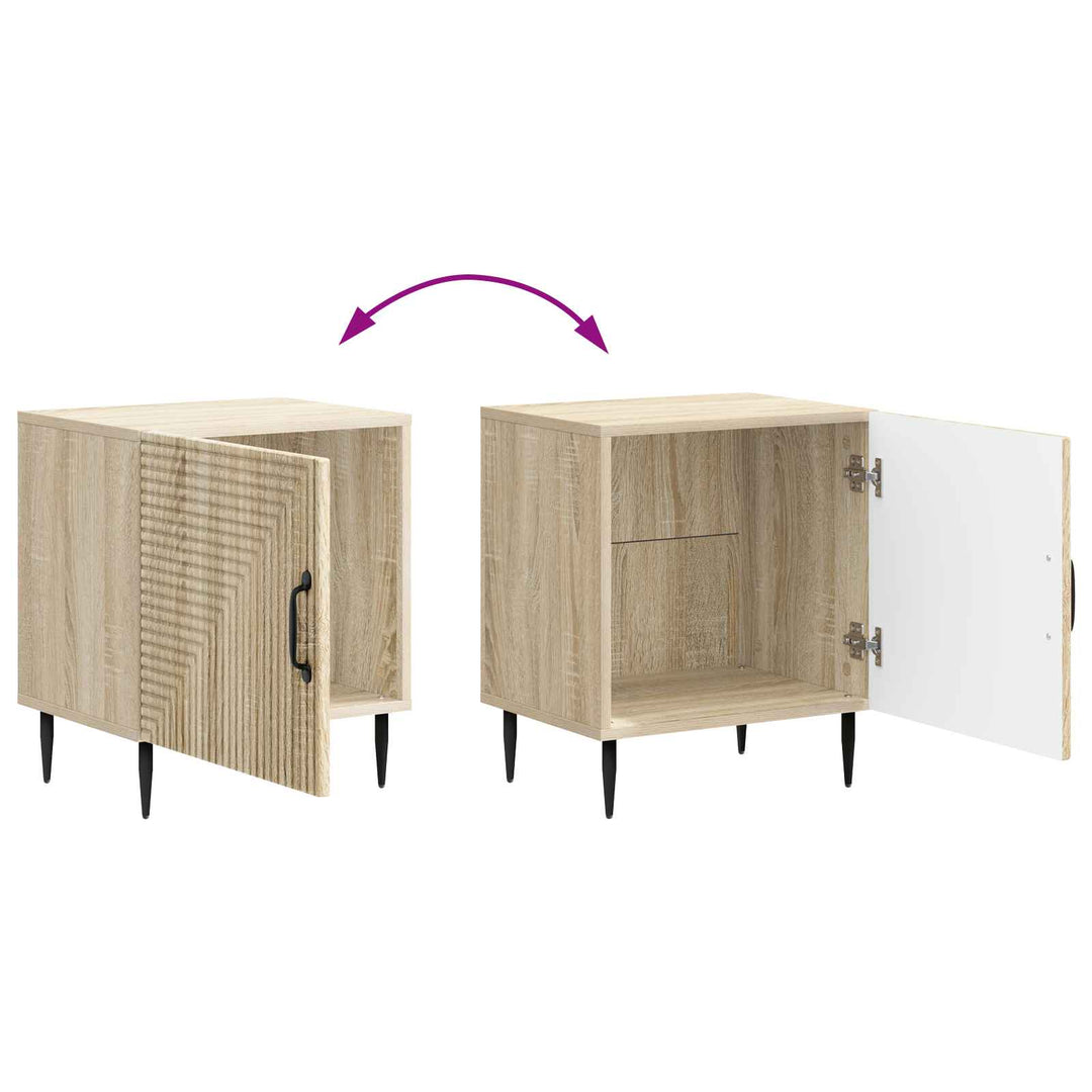 Natskab 2 pcs Sonoma-eg 43 x 34,5 x 50 cm Konstrueret træ