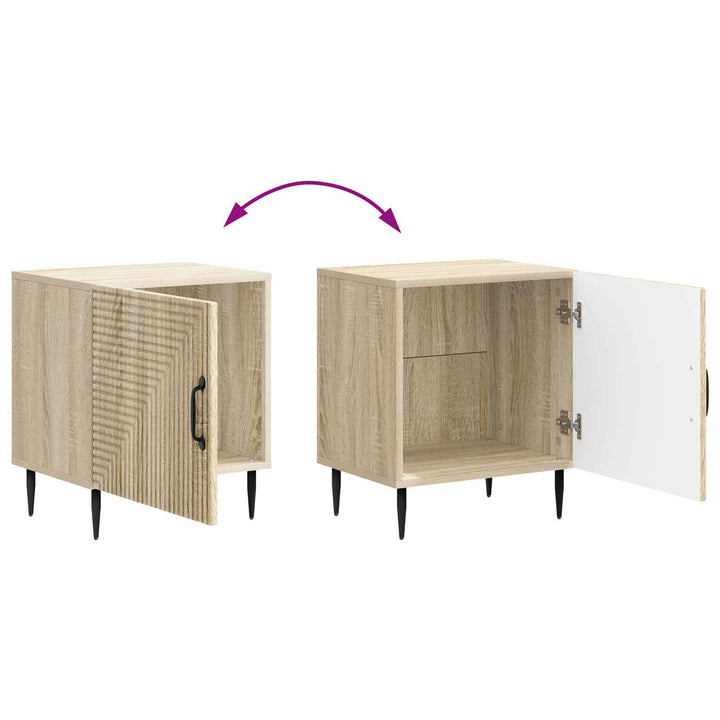 Natskab 2 pcs Sonoma-eg 43 x 34,5 x 50 cm Konstrueret træ